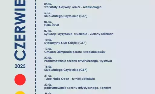 Plakat z miesięcznym programem wydarzeń