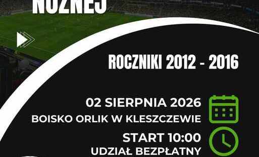Plakat informujący o turnieju piłki nożnej