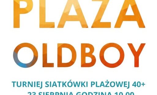 Plakat informujący o turnieju siatkówki.
