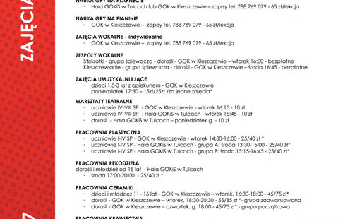 Plakat zajęcia